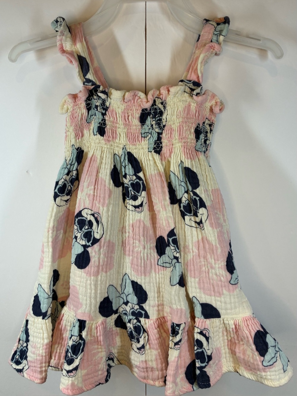 Disney Baby Minnie Mouse 2-piece Gauze Sundress Bottoms 3-6M Pink Smocked